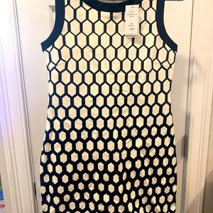 NWT Banana Republic Mod Honeycomb B&W Dress 6P